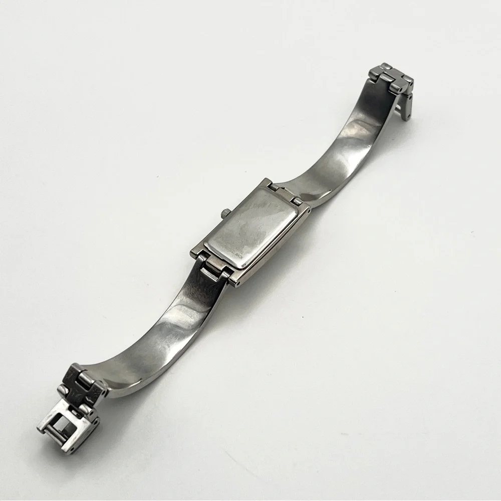 Bulova Womens Watch Silver Tone Rectangle Black Dial 6.25" New Battery - Picture 10 of 14